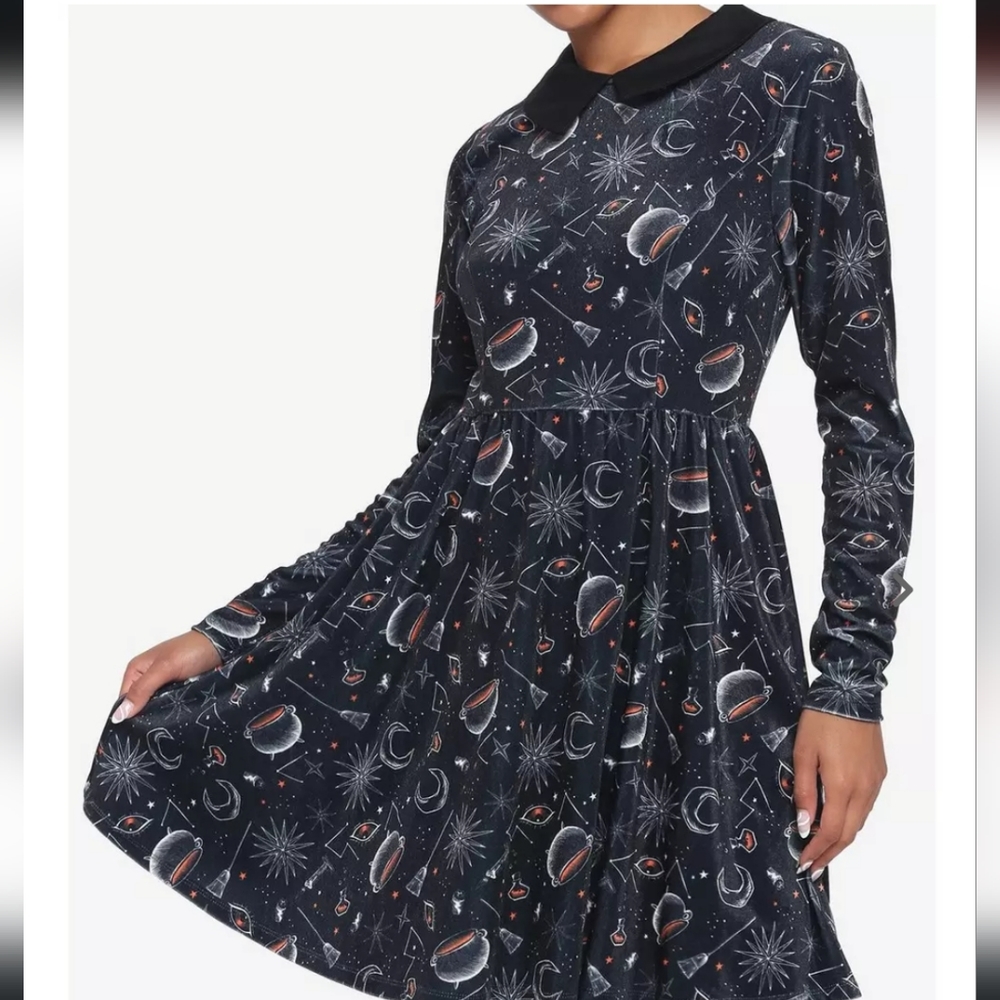 Disney Hocus Pocus Symbols Collar Dress
